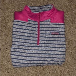 vineyard vines stripped quarter zip